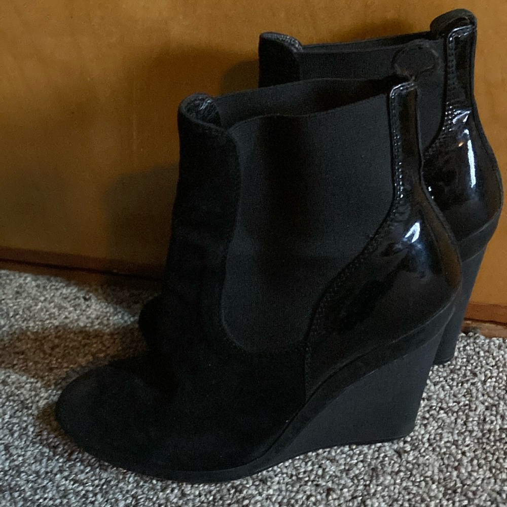 Hogan Black Wedge Ankle Boots